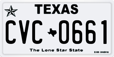 TX license plate CVC0661