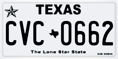 TX license plate CVC0662