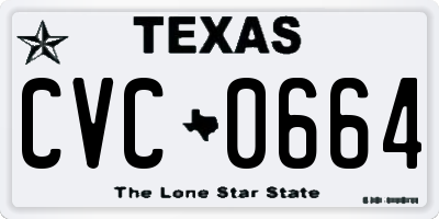 TX license plate CVC0664