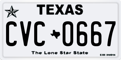 TX license plate CVC0667