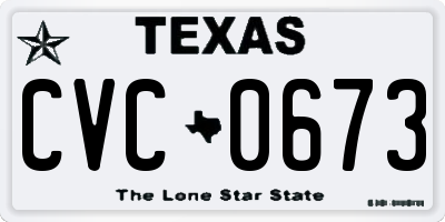TX license plate CVC0673