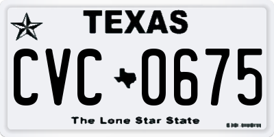 TX license plate CVC0675