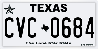 TX license plate CVC0684