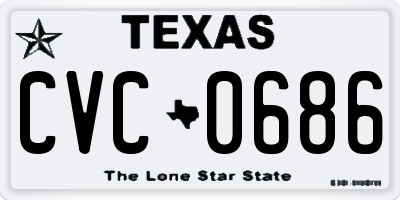 TX license plate CVC0686