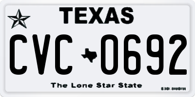 TX license plate CVC0692
