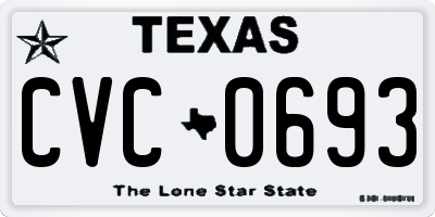 TX license plate CVC0693
