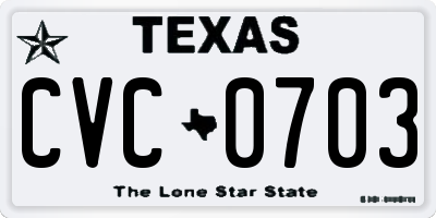 TX license plate CVC0703