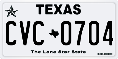 TX license plate CVC0704