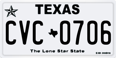 TX license plate CVC0706