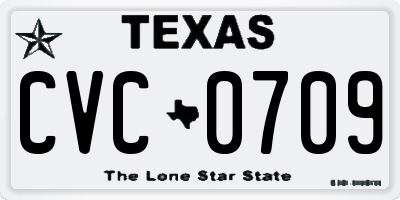 TX license plate CVC0709