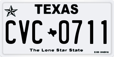 TX license plate CVC0711