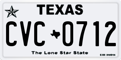 TX license plate CVC0712