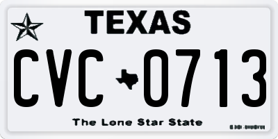 TX license plate CVC0713