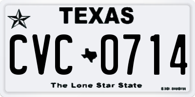 TX license plate CVC0714