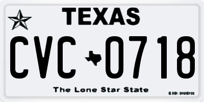 TX license plate CVC0718