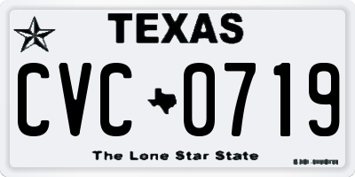 TX license plate CVC0719