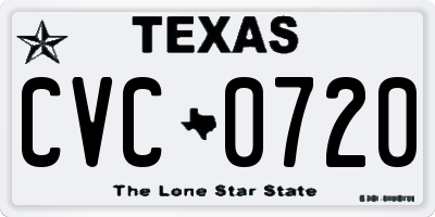 TX license plate CVC0720