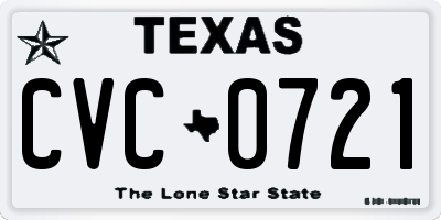 TX license plate CVC0721