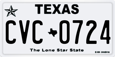 TX license plate CVC0724