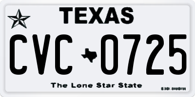 TX license plate CVC0725
