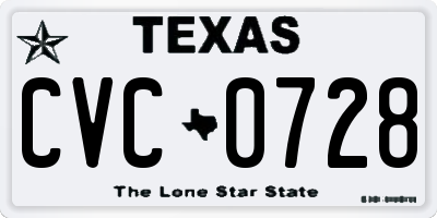 TX license plate CVC0728