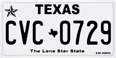 TX license plate CVC0729