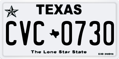TX license plate CVC0730