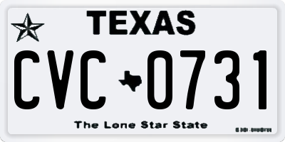 TX license plate CVC0731
