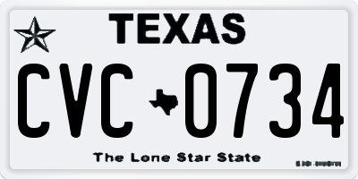 TX license plate CVC0734
