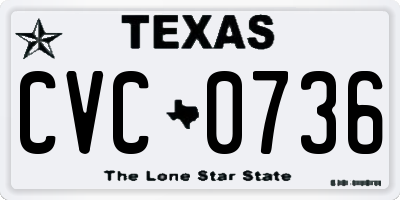 TX license plate CVC0736