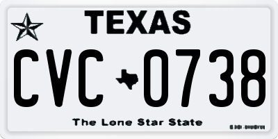 TX license plate CVC0738