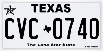 TX license plate CVC0740