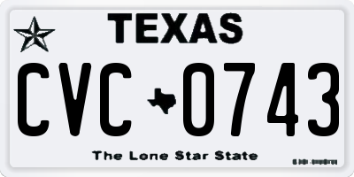 TX license plate CVC0743