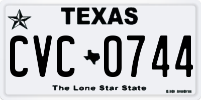 TX license plate CVC0744