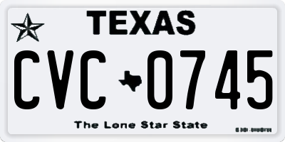 TX license plate CVC0745