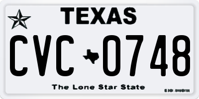 TX license plate CVC0748