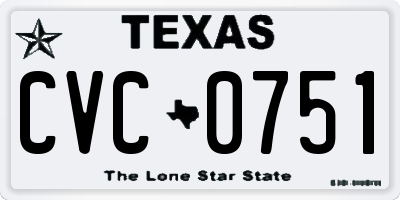 TX license plate CVC0751