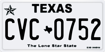 TX license plate CVC0752