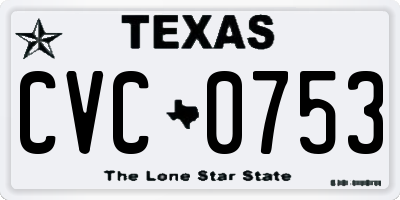 TX license plate CVC0753
