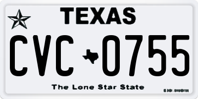 TX license plate CVC0755