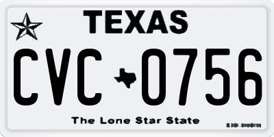 TX license plate CVC0756