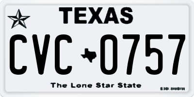 TX license plate CVC0757