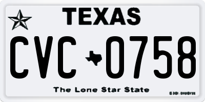 TX license plate CVC0758