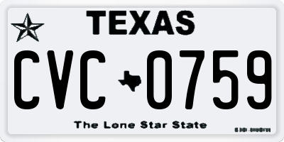 TX license plate CVC0759