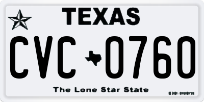 TX license plate CVC0760