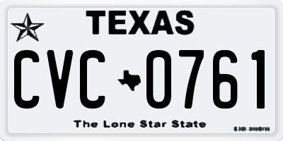 TX license plate CVC0761