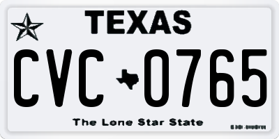 TX license plate CVC0765