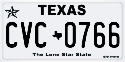 TX license plate CVC0766