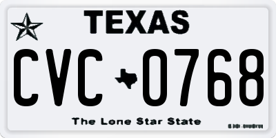 TX license plate CVC0768