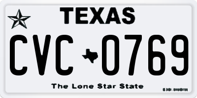 TX license plate CVC0769